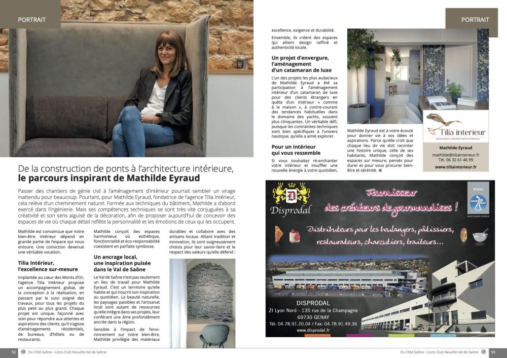 Parution presse Tilia Interieur Du côté Saône octobre 2024